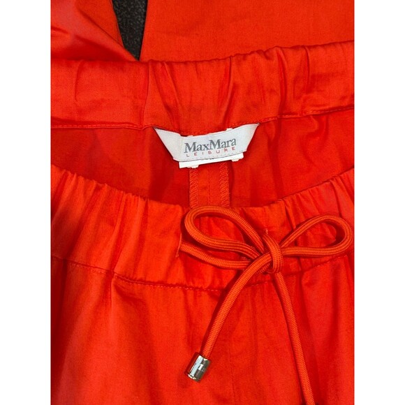 Max Mara Womens Red Leisure Cannone Trouser Cropped Hi Rise Wide Leg Medium - Picture 4 of 13